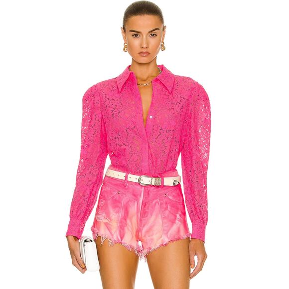 L'Agence Jenica Lace Blouse in Rose size M medium - Picture 1 of 6